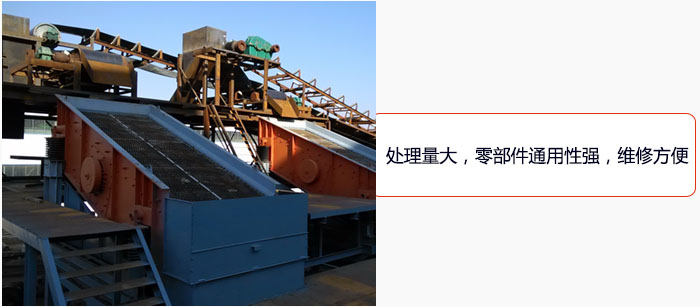 圓振動篩處理量大，零部件通用性強，維修方便。
