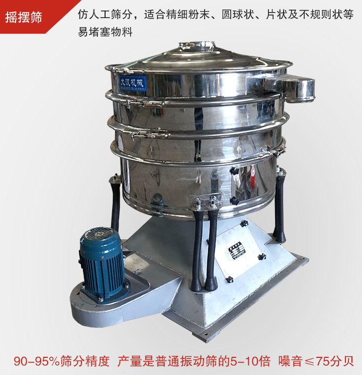 搖擺篩仿照人工篩分，可滿(mǎn)足高精度、高產(chǎn)量篩分要求